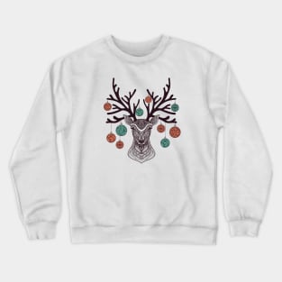 Christmas Reindeer Face Crewneck Sweatshirt